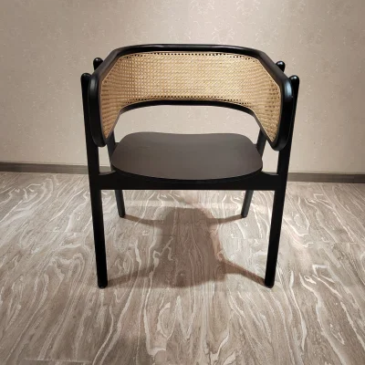 Mobiliário comercial para restaurante cadeira de madeira de vime real